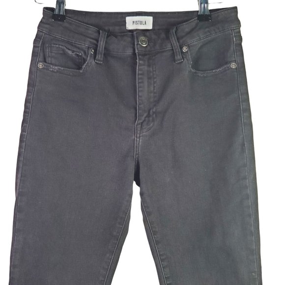 Pistola Women's Distressed Black Skinny/Ankle Jeans Sz 28 - Picture 3 of 8